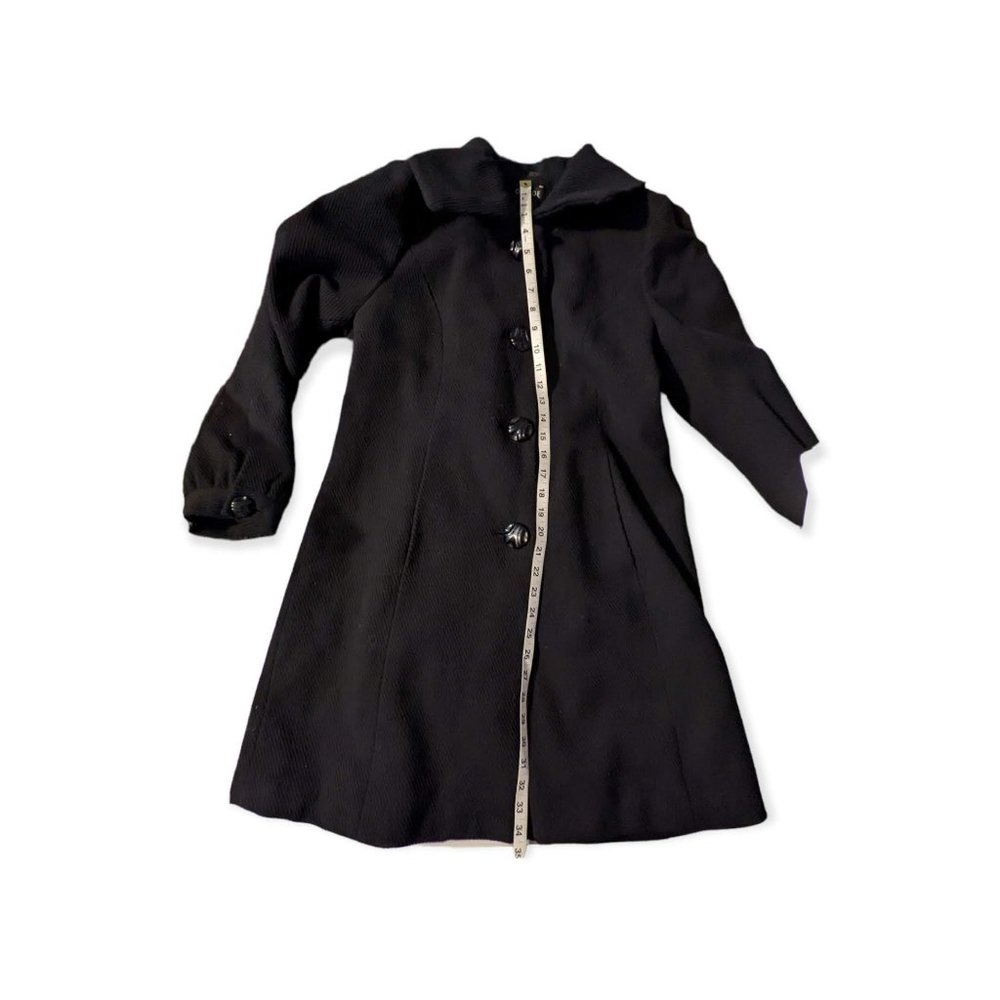 George Black Button Down Wool Blend Coat Size Medium - Picture 10 of 13